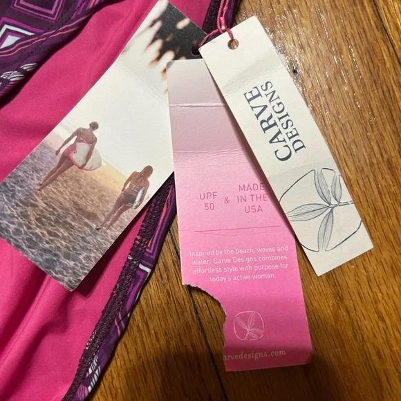 CARVE Designs Women's Bolinas Bottom Pink/Purple SPF 50  Swimsuit Bottoms XL - Picture 3 of 6